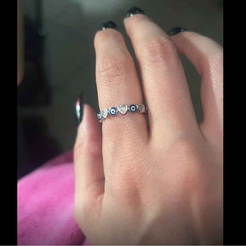 🧿Ring Evil Eye and CZ’s 18K plated - Picture 3 of 6